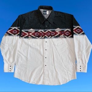 Vintage Wrangler Snap Button Western Shirt
